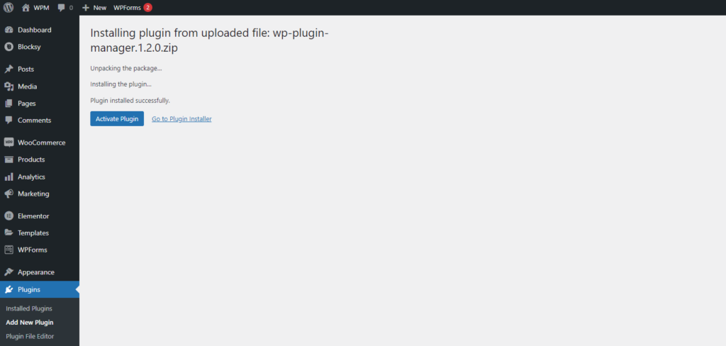 Click on the Activate Plugin
