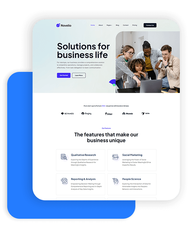 Novelio Agency Website Template
