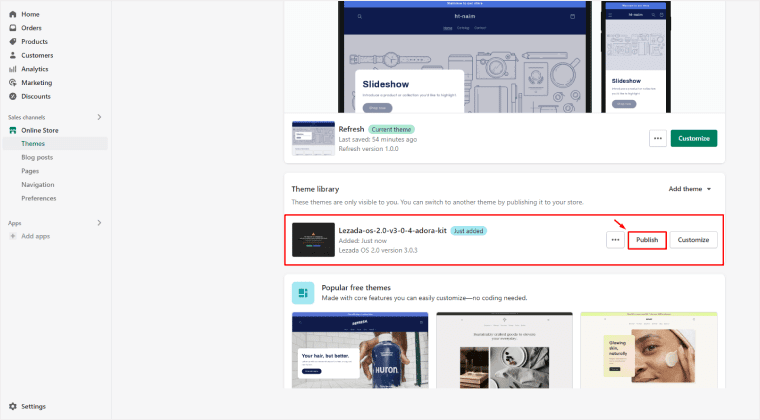 Publish Your New paid Theme
