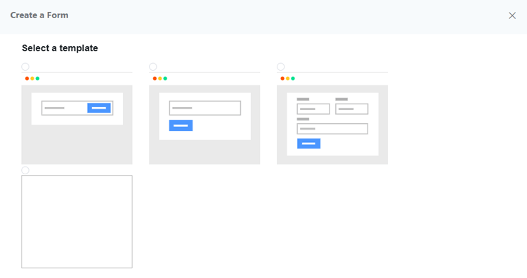 Select a pre-built template or start fresh