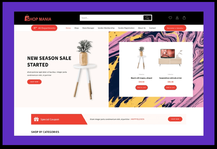 Shop Mania - Fastest WooCommerce WordPress Theme