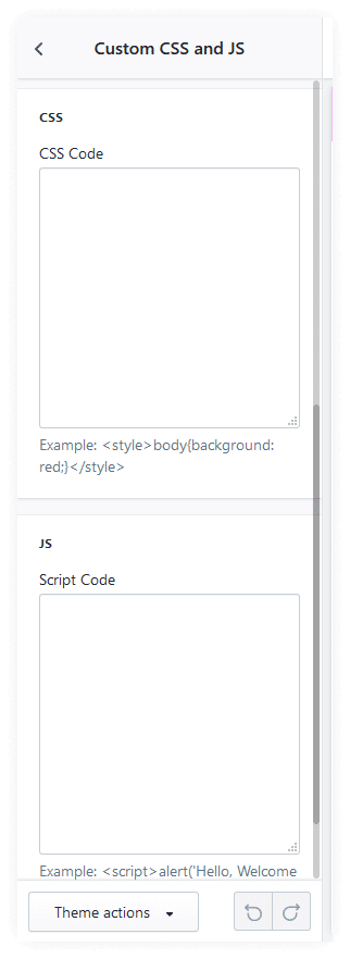 Shopify Custom CSS and JS