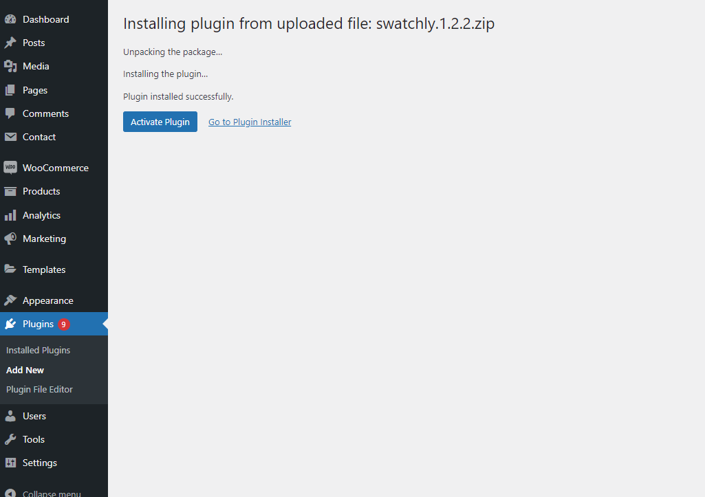 Activate plugin