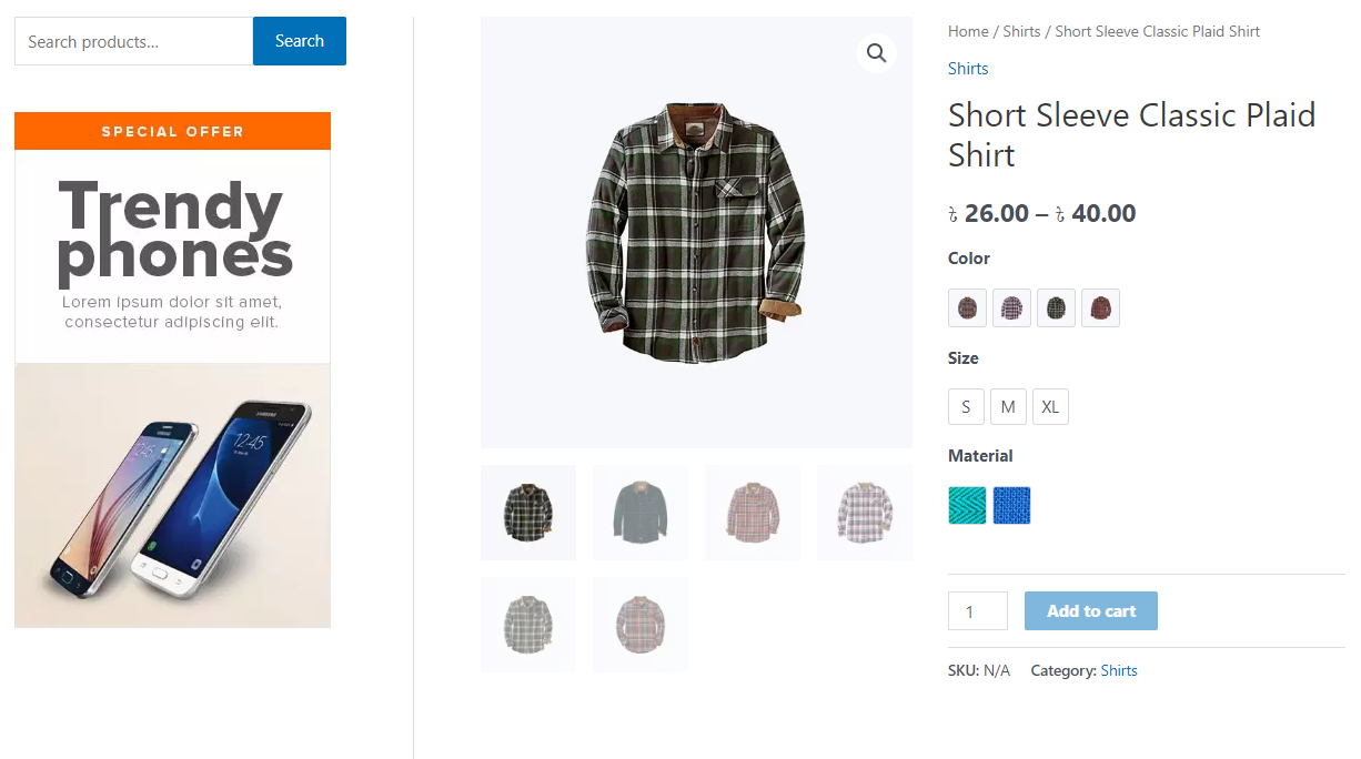 Single Product / Product Details Page Demo