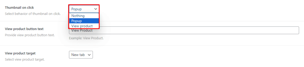 Thumbnail on Click behavior
