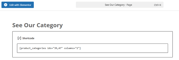 WooCommerce Product Category Shortcode