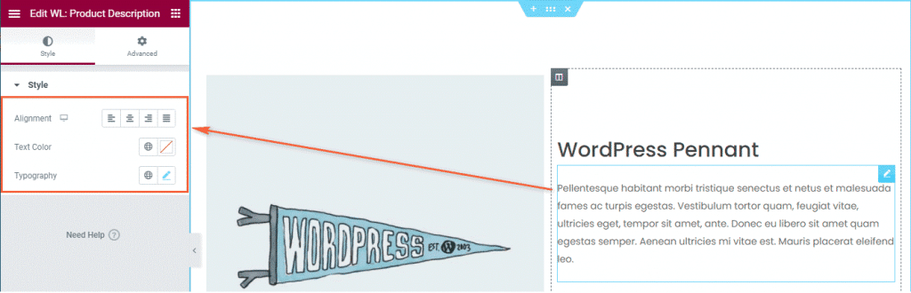 woocommerce product description