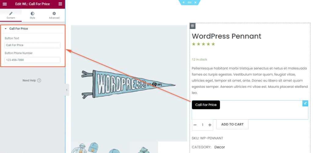 Woolentor Call for Price widget