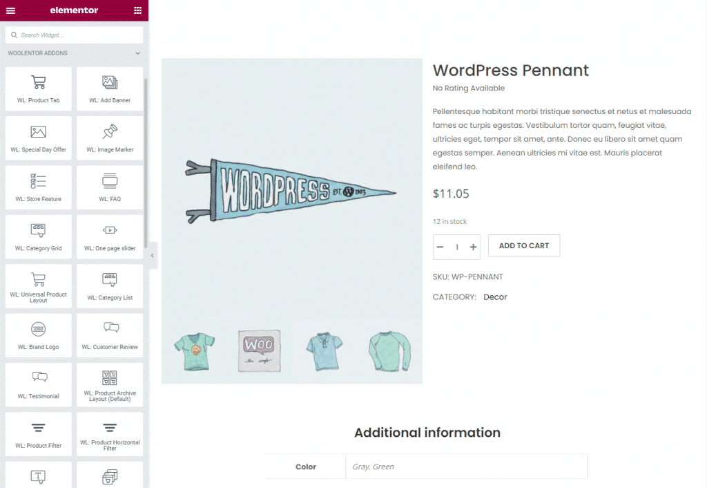 WooLentor customizations option