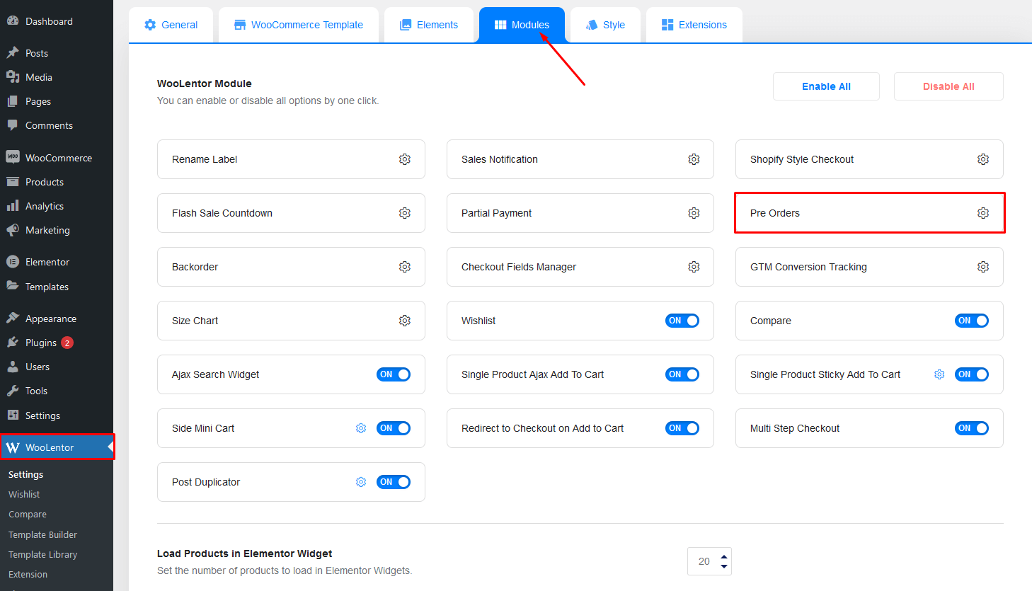 Woolentor - Pre Order Module
