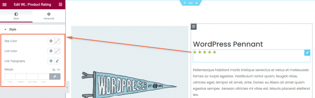woolentor product ratings widgets