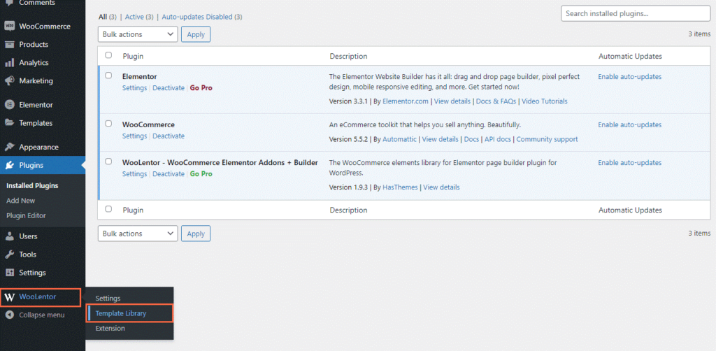 Template Library of WooLentor