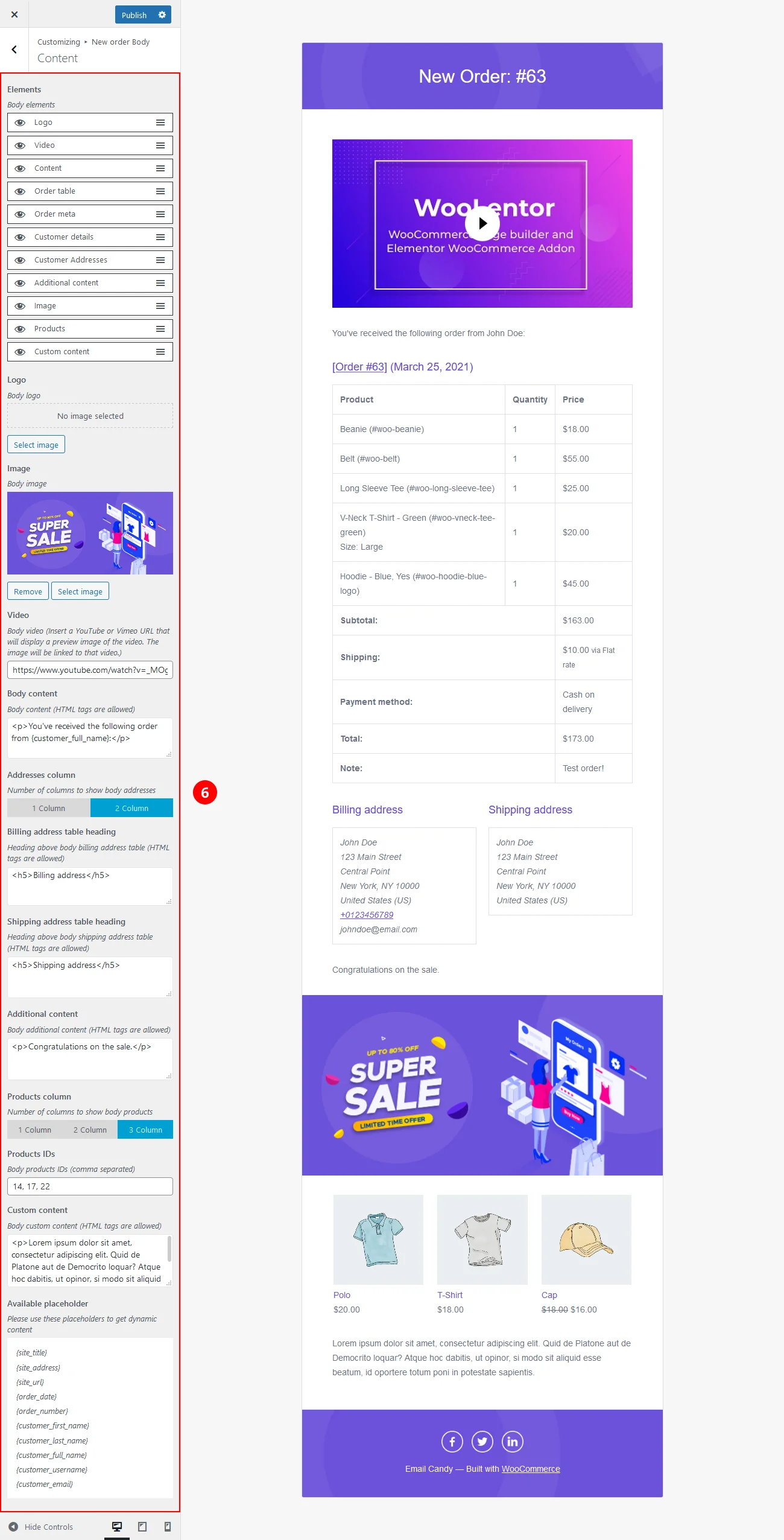 Under the "Content" section you will get the following option to add, edit and remove content.