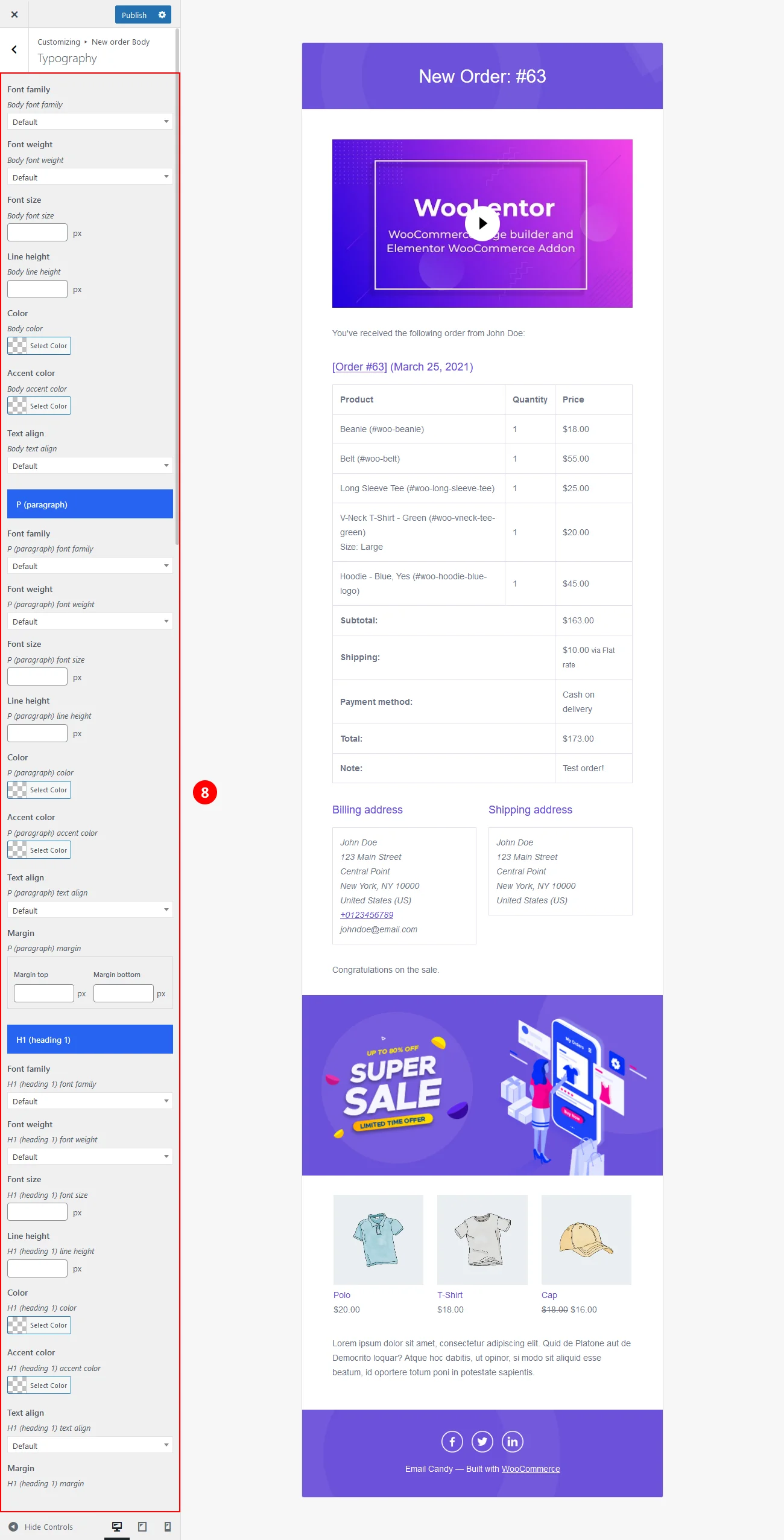 Under the "Typography" section you will get the option to configure typography. Here you can configure all necessary typography.